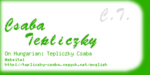 csaba tepliczky business card